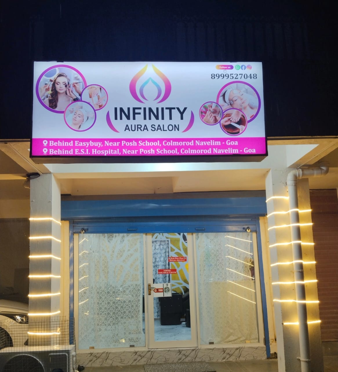 Infinity Aura Salon Interior in Navelim Goa